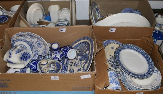 Large collection of blue and white china some a/f